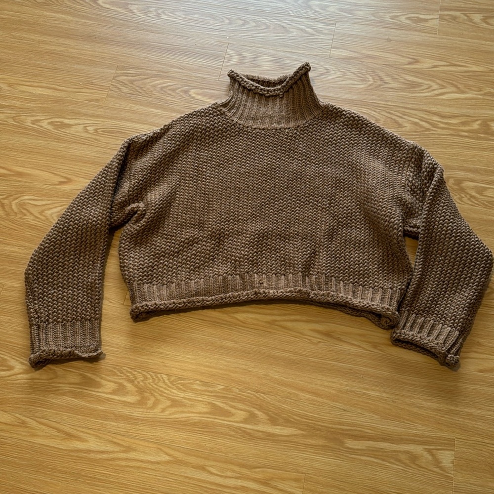Petal + Pup oversized turtleneck cropped sweater
